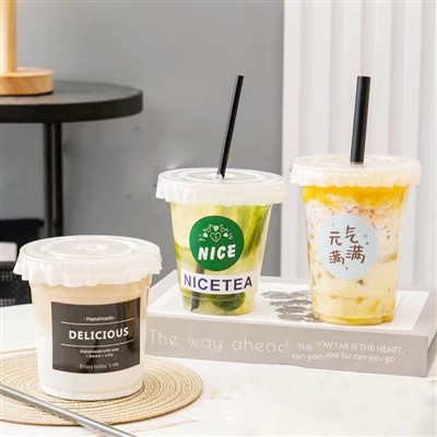 Průhledný plastový kelímek na studený čaj Boda Smoothie Slushie Milkshake Togo Pití na párty
