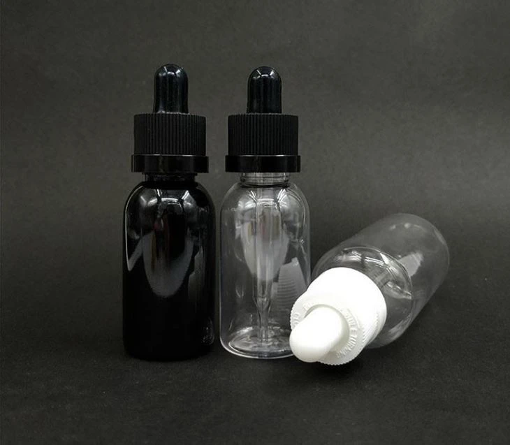 Black Plastic Dropper Bottle